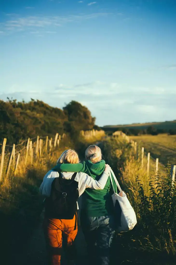 Friends hiking